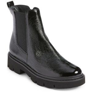 NWT$550 Paul Green Nicki Chelsea Boot BLACK PATENT CHUNKY 6.5 AU 9 US (TD4)